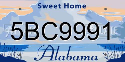 5BC9991 Alabama License Plate