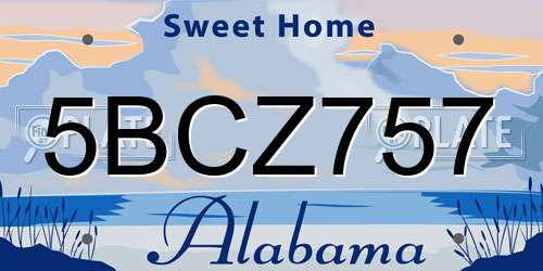 5BCZ757 Alabama License Plate