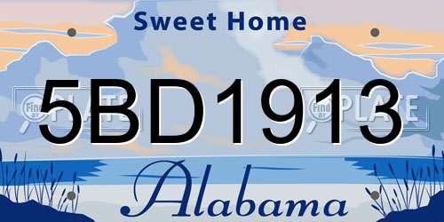 5BD1913 Alabama License Plate