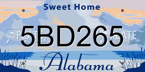5BD265 Alabama License Plate