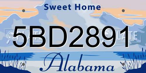 5BD2891 Alabama License Plate