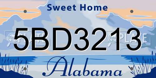 5BD3213 Alabama License Plate
