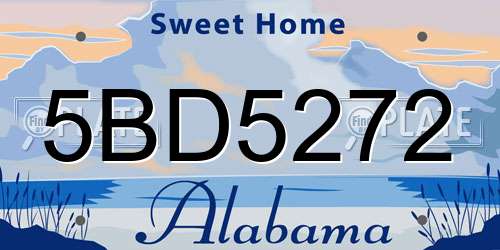 5BD5272 Alabama License Plate