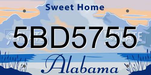 5BD5755 Alabama License Plate