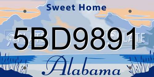 5BD9891 Alabama License Plate
