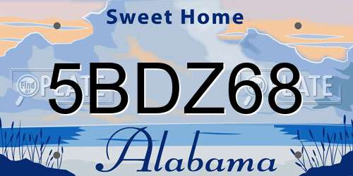 5BDZ68 Alabama License Plate
