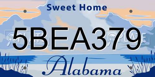 5BEA379 Alabama License Plate