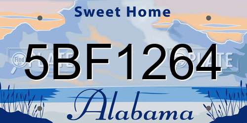 5BF1264 Alabama License Plate