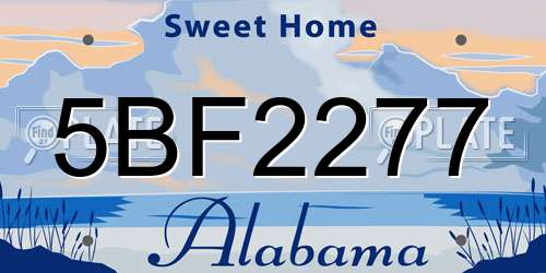 5BF2277 Alabama License Plate