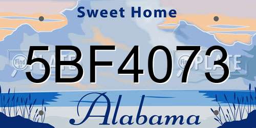 5BF4073 Alabama License Plate