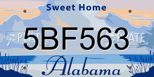 5BF563 Alabama License Plate