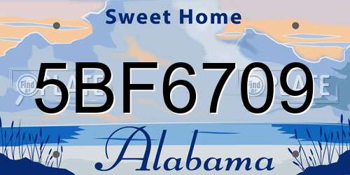 5BF6709 Alabama License Plate