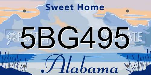5BG495 Alabama License Plate