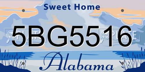 5BG5516 Alabama License Plate