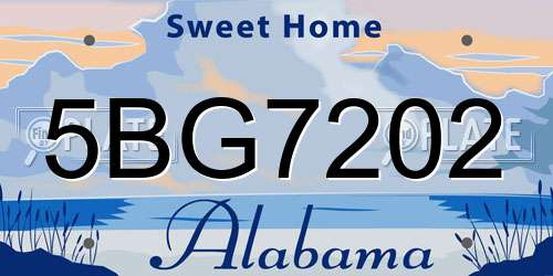 5BG7202 Alabama License Plate