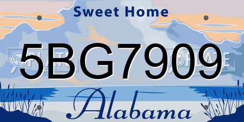 5BG7909 Alabama License Plate