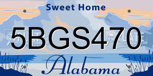 5BGS470 Alabama License Plate