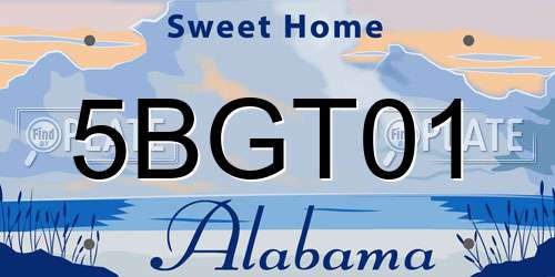 5BGT01 Alabama License Plate