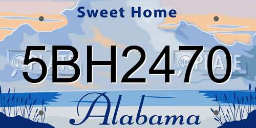 5BH2470 Alabama License Plate