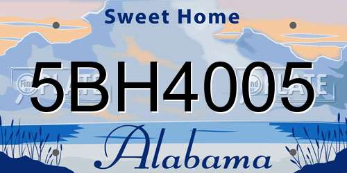 5BH4005 Alabama License Plate