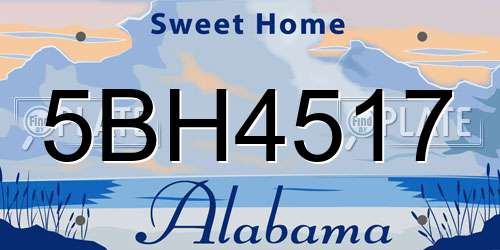 5BH4517 Alabama License Plate