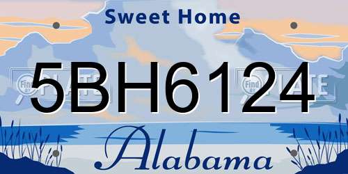 5BH6124 Alabama License Plate