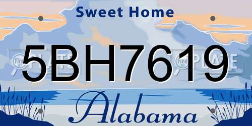 5BH7619 Alabama License Plate