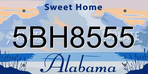 5BH8555 Alabama License Plate