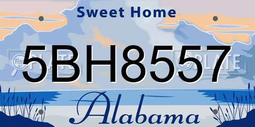 5BH8557 Alabama License Plate