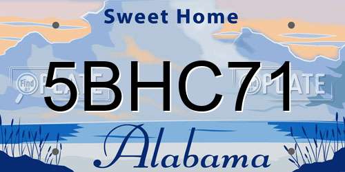 5BHC71 Alabama License Plate