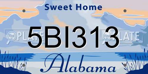 5BI313 Alabama License Plate