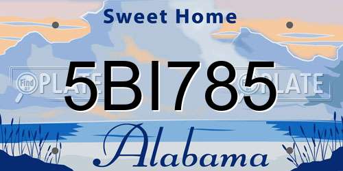 5BI785 Alabama License Plate