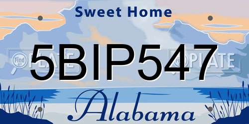 5BIP547 Alabama License Plate