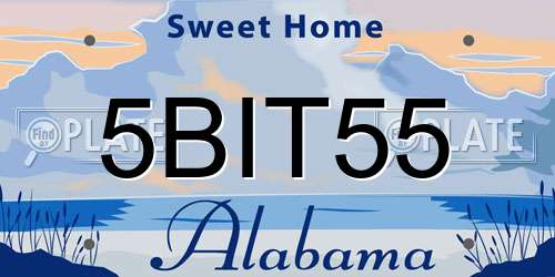 5BIT55 Alabama License Plate
