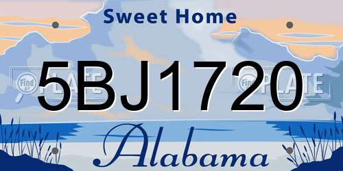 5BJ1720 Alabama License Plate