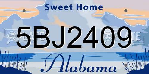 5BJ2409 Alabama License Plate