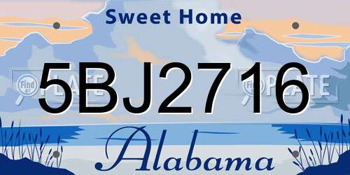 5BJ2716 Alabama License Plate