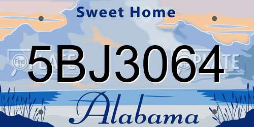 5BJ3064 Alabama License Plate