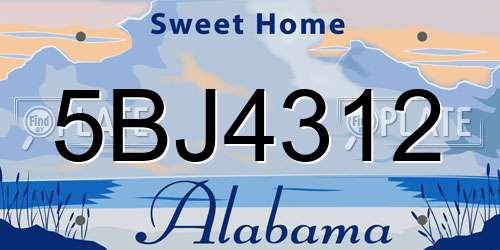 5BJ4312 Alabama License Plate