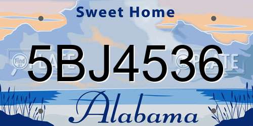 5BJ4536 Alabama License Plate