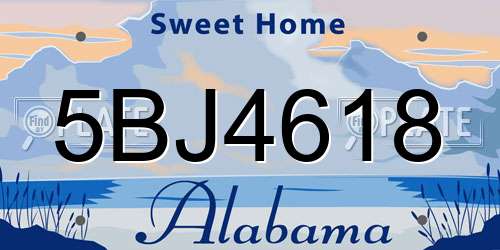 5BJ4618 Alabama License Plate