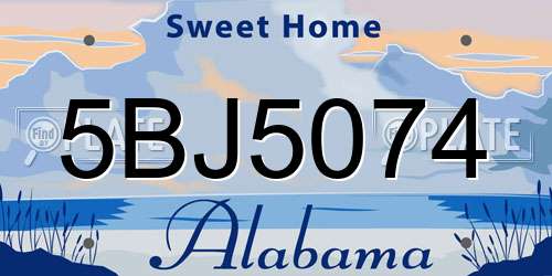 5BJ5074 Alabama License Plate
