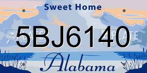 5BJ6140 Alabama License Plate