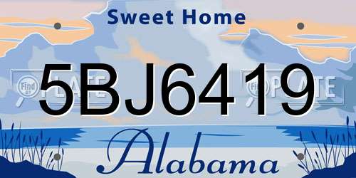 5BJ6419 Alabama License Plate