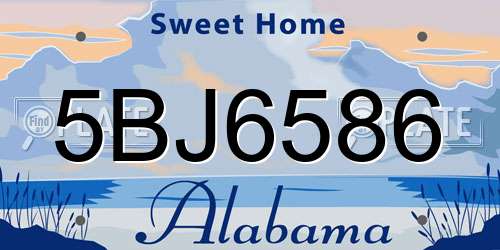 5BJ6586 Alabama License Plate