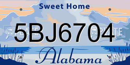 5BJ6704 Alabama License Plate