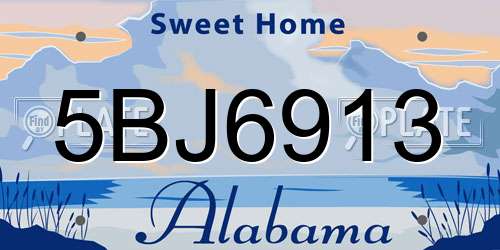5BJ6913 Alabama License Plate