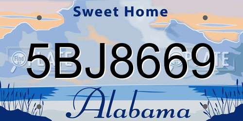 5BJ8669 Alabama License Plate