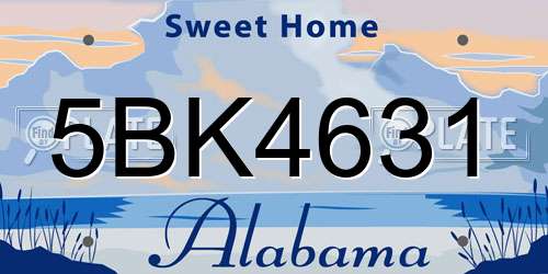 5BK4631 Alabama License Plate