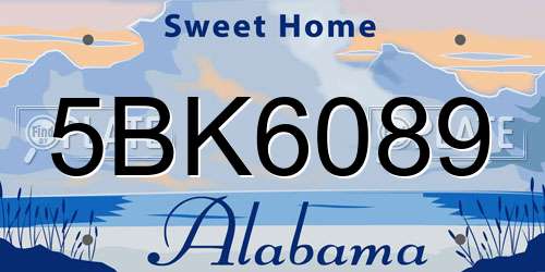 5BK6089 Alabama License Plate